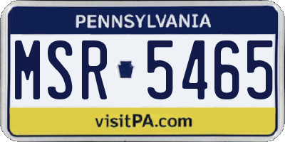PA license plate MSR5465