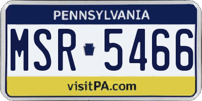 PA license plate MSR5466