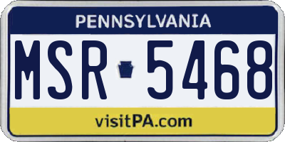 PA license plate MSR5468
