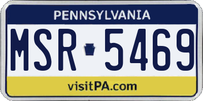 PA license plate MSR5469