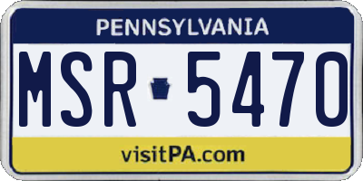 PA license plate MSR5470