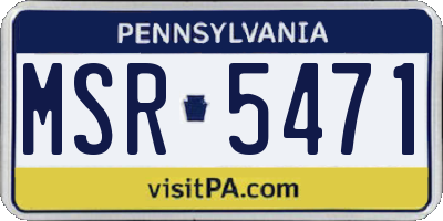 PA license plate MSR5471