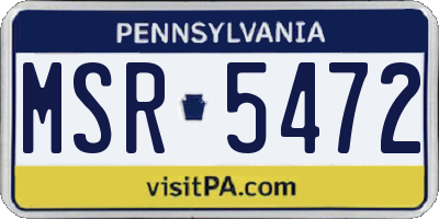 PA license plate MSR5472