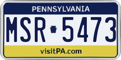 PA license plate MSR5473
