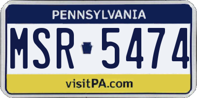 PA license plate MSR5474