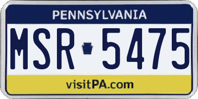 PA license plate MSR5475