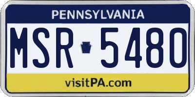 PA license plate MSR5480