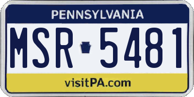 PA license plate MSR5481