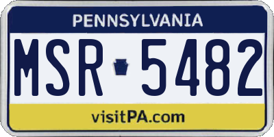 PA license plate MSR5482