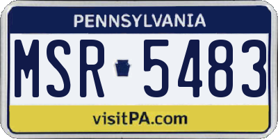 PA license plate MSR5483