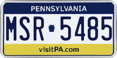 PA license plate MSR5485