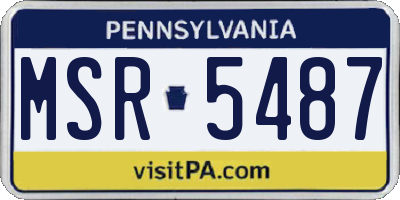 PA license plate MSR5487