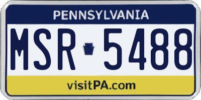 PA license plate MSR5488