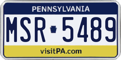 PA license plate MSR5489