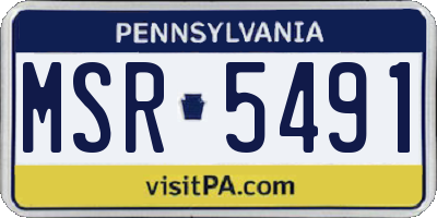 PA license plate MSR5491