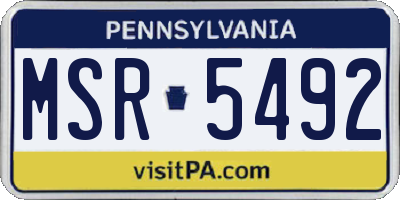 PA license plate MSR5492