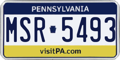 PA license plate MSR5493