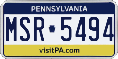 PA license plate MSR5494
