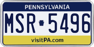 PA license plate MSR5496