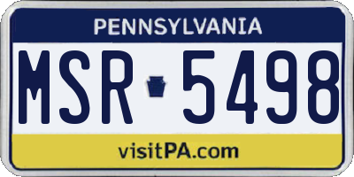 PA license plate MSR5498