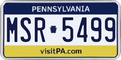 PA license plate MSR5499