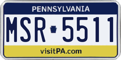 PA license plate MSR5511