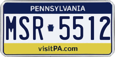 PA license plate MSR5512