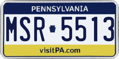PA license plate MSR5513