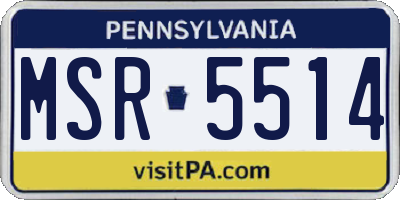 PA license plate MSR5514