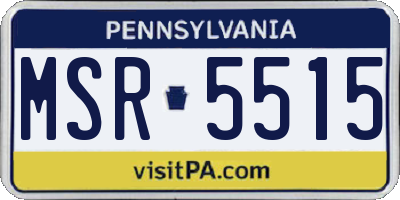 PA license plate MSR5515