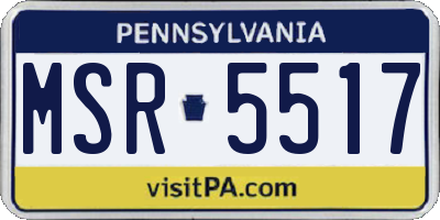 PA license plate MSR5517