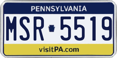 PA license plate MSR5519