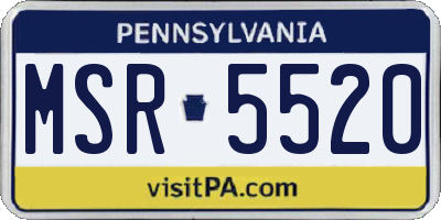PA license plate MSR5520