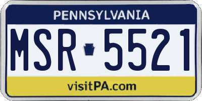 PA license plate MSR5521