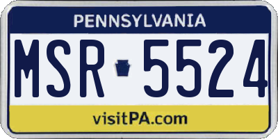 PA license plate MSR5524