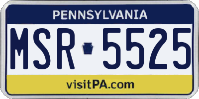 PA license plate MSR5525