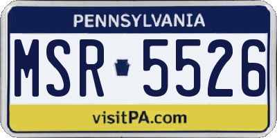 PA license plate MSR5526
