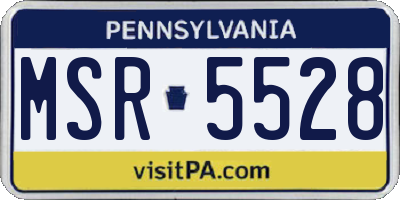 PA license plate MSR5528