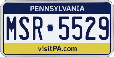PA license plate MSR5529