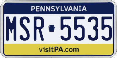 PA license plate MSR5535