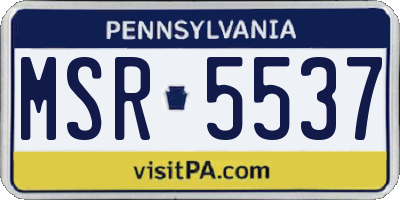 PA license plate MSR5537
