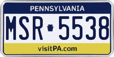 PA license plate MSR5538