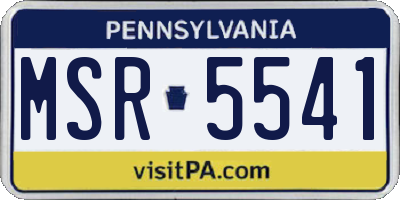 PA license plate MSR5541