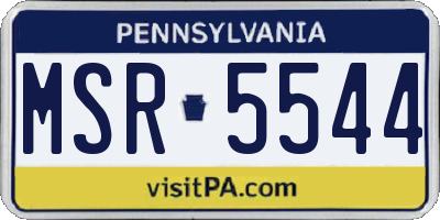 PA license plate MSR5544