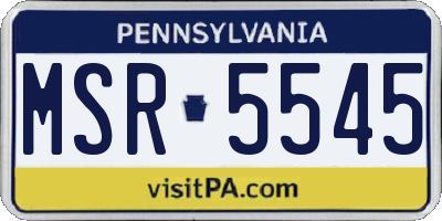 PA license plate MSR5545