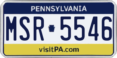 PA license plate MSR5546
