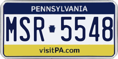 PA license plate MSR5548