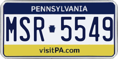 PA license plate MSR5549