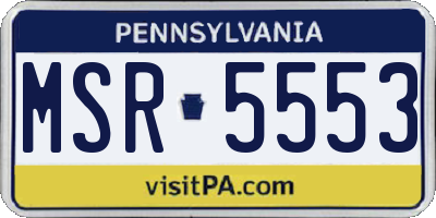 PA license plate MSR5553