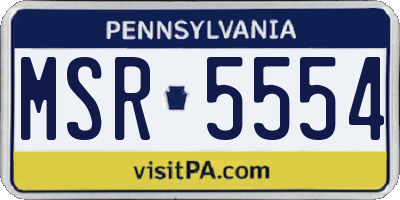 PA license plate MSR5554